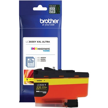 Brother Genuine LC3035Y Single Pack Ultra High-yield Yellow INKvestment Tank Ink Cartridge - Inkjet - Ultra High Yield - 5000 Pa