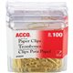 ACCO Gold Tone Paper Clips - No. 2 - 1.4" Length x 0.5" Width - 10 Sheet Capacity - for Office, Home, School, Document, Paper - 