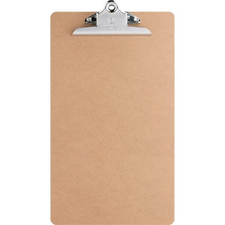 Business Source Hardboard Clipboard - 9" x 15 1/2" - Hardboard - Brown - 1 Each