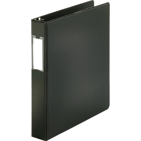 Business Source Basic Round Ring Binder w/Label Holder - 1 1/2" Binder Capacity - Letter - 8 1/2" x 11" Sheet Size - 3 x Round R