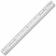 Business Source 12" Ruler - 12" Length 1.3" Width - 1/16 Graduations - Metric, Imperial Measuring System - Plastic - 1 Each - Wh