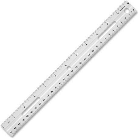 Business Source 12" Ruler - 12" Length 1.3" Width - 1/16 Graduations - Metric, Imperial Measuring System - Plastic - 1 Each - Wh