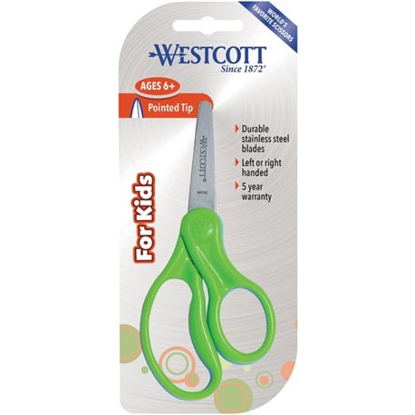 Westcott KleenEarth 8" Basic Recycled Straight Scissors - 8" Overall Length - Straight - Stainless Steel - Black - 3 / Pack