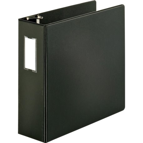 Business Source Slanted D-ring Binders - 4" Binder Capacity - 3 x D-Ring Fastener(s) - 2 Internal Pocket(s) - Chipboard, Polypro