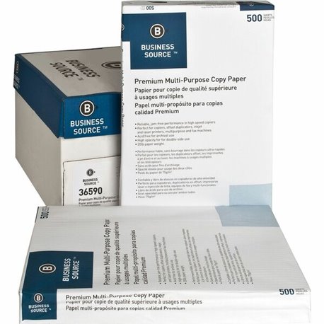 Business Source Premium Multipurpose Copy Paper - 92 Brightness - Ledger/Tabloid - 11" x 17" - 20 lb Basis Weight - 2500 / Carto