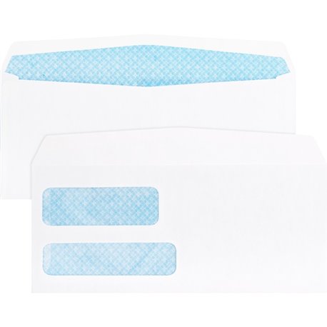 Business Source No. 9 Double Window Invoice Envelopes - Double Window - 9 - 8 7/8" Width x 3 7/8" Length - 24 lb - 500 / Box - W