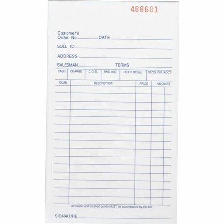 Business Source All-purpose Carbonless Triplicate Forms - 50 Sheet(s) - 3 PartCarbonless Copy - 4.13" x 7" Sheet Size - Yellow -