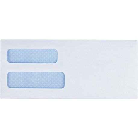 Business Source No. 8-5/8 Business Check Envelopes - Double Window - 8 5/8 - 8 5/8" Width x 3 5/8" Length - 24 lb - Gummed - Wov