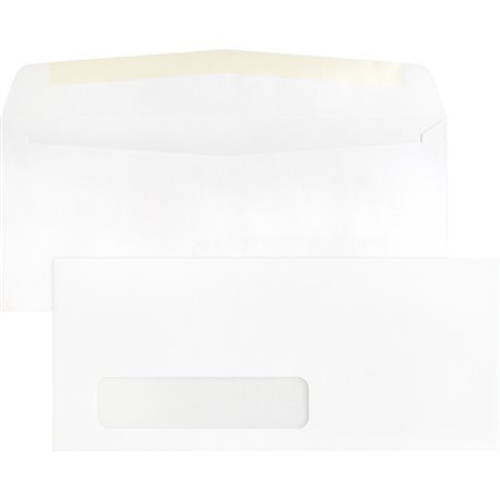 Business Source Economical No. 10 Window Envelope - Single Window - 10 - 9 1/2" Width x 4 1/8" Length - 24 lb - 500 / Box - Whit