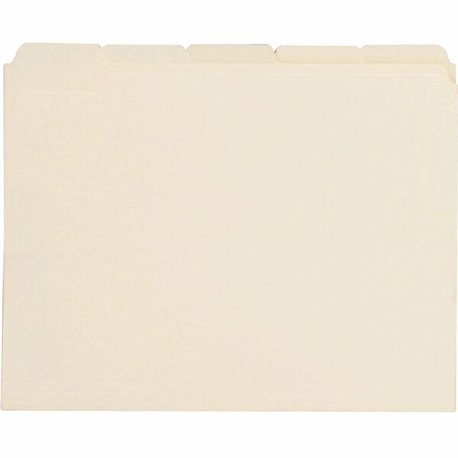 Business Source 1/5 Tab Cut Letter Recycled Top Tab File Folder - 8 1/2" x 11" - 3/4" Expansion - Top Tab Location - Assorted Po