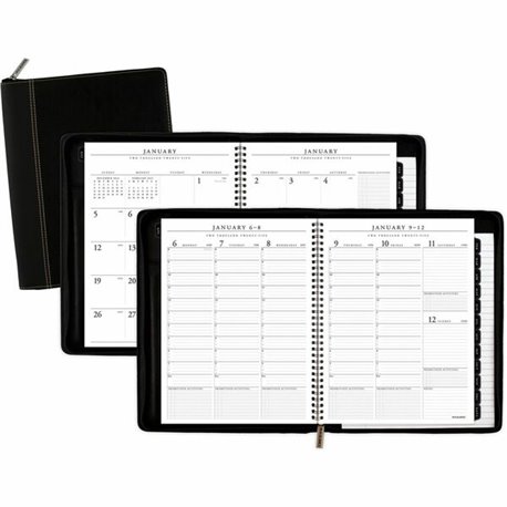 At-A-Glance Executive Appointment Book with Zipper - Large Size - Julian Dates - Weekly, Monthly - 12 Month - January 2025 - Dec