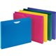 Business Source Straight Tab Cut Letter File Jacket - 8 1/2" x 11" - 1" Expansion - Assorted - 10 / Pack