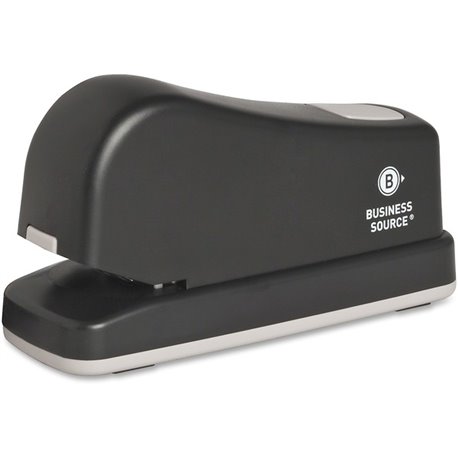 Business Source Electric Stapler - 20 of 20lb Paper Sheets Capacity - 210 Staple Capacity - Full Strip - 1/4" Staple Size - 0.38