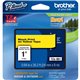Brother P-Touch TZe Laminated Tape - 1" Width x 26 1/5 ft Length - Rectangle - Thermal Transfer - Yellow - 1 Each - Water Resist