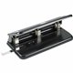 Business Source Heavy-duty 3-hole Punch - 3 Punch Head(s) - 30 Sheet of 20lb Paper - 9/32" Punch Size - Black