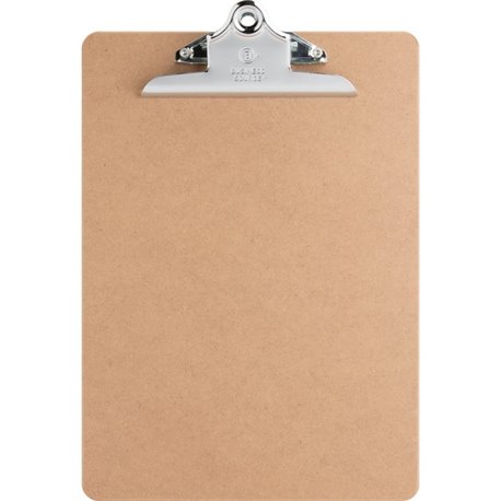 Business Source Hardboard Clipboard - Standard - 9" x 12 1/2" - Hardboard - Brown - 1 Each