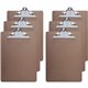 Business Source Hardboard Clipboard - Standard - 9" x 12 1/2" - Hardboard - Brown - 6 / Bundle