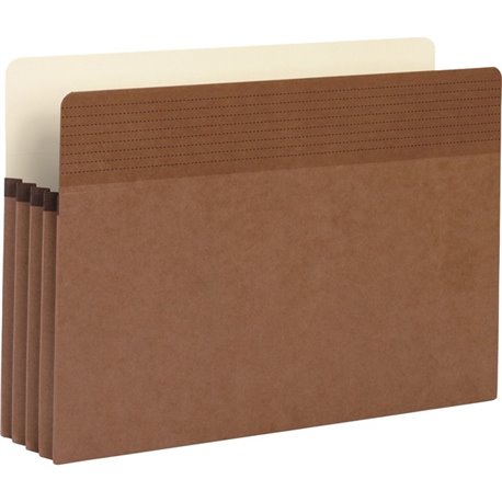 Business Source Straight Tab Cut Legal Recycled File Pocket - 8 1/2" x 14" - 3 1/2" Expansion - Redrope - Redrope - 30% Recycled