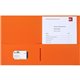 Business Source Letter Portfolio - 8 1/2" x 11" - 125 Sheet Capacity - Inside Front & Back Pocket(s) - Orange - 25 / Box