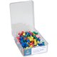 Business Source 1/2" Head Push Pins - 0.50" Head - 100 / Box - Assorted