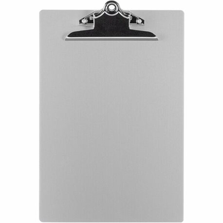 Business Source Aluminum Clipboard - 8 1/2" x 11" - Clamp - Aluminum - Silver - 1 Each