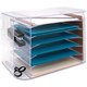 Business Source 6-tray Jumbo Desk Sorter - 3 Pocket(s) - 6 Compartment(s) - 12.3" Height x 18.1" Width x 10" DepthDesktop - Clea