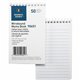 Business Source Wirebound Memo Books - 50 Sheet(s) - Wire Bound - 5" x 3" Sheet Size - White - White Sheet(s) - 1 Dozen