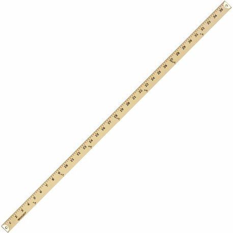 Westcott Wood Yardstick - 36" Length 1" Width - 1/8 Graduations - Imperial Measuring System - Wood - 1 Each - Blue