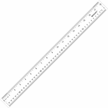 Westcott 18" Transparent Ruler - 18" Length 1" Width - 1/16 Graduations - Imperial, Metric Measuring System - Acrylic - 1 Each -