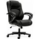 HON Chair - Vinyl Seat - Black Vinyl Back - Black Frame - Mid Back - 5-star Base - Black