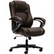 HON Chair - Brown Seat - Black Vinyl Back - Black Frame - High Back - 5-star Base - Brown