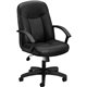 HON High-Back Executive Chair | Center-Tilt | Fixed Arms | Black SofThread Leather - Black Leather Seat - Black Leather Back - B