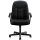 HON High-Back Executive Chair | Center-Tilt | Fixed Arms | Black Fabric - Polyester Seat - Black Polyester Back - Black Frame - 