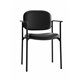 HON Scatter Chair - Black Bonded Leather Seat - Black Bonded Leather Back - Black Steel Frame - Black - Armrest - 1 Each