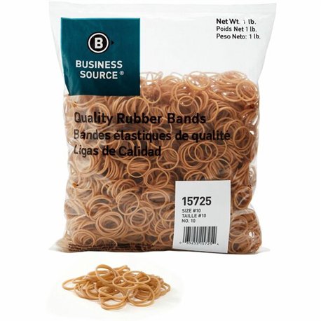 Business Source Quality Rubber Bands - Size: 10 - 1.3" Length x 0.1" Width - Sustainable - 3700 / Pack - Rubber - Crepe