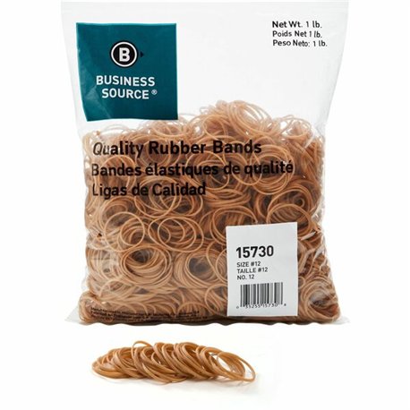 Business Source Quality Rubber Bands - Size: 12 - 1.8" Length x 0.1" Width - Sustainable - 2500 / Pack - Rubber - Crepe