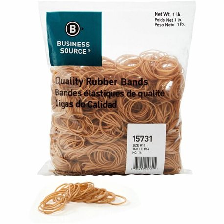 Business Source Quality Rubber Bands - Size: 14 - 2" Length x 0.1" Width - Sustainable - 2250 / Pack - Rubber - Crepe