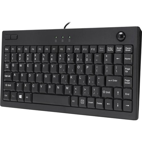 Adesso 3-Color Illuminated Mini Keyboard - Cable Connectivity - USB Interface - 87 Key - English (US) - Point of Sale (POS), Kio