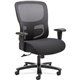 Sadie Big and Tall Task Chair - Black Fabric, Plush Seat - Black Mesh Back - 5-star Base - Black - 1 Each