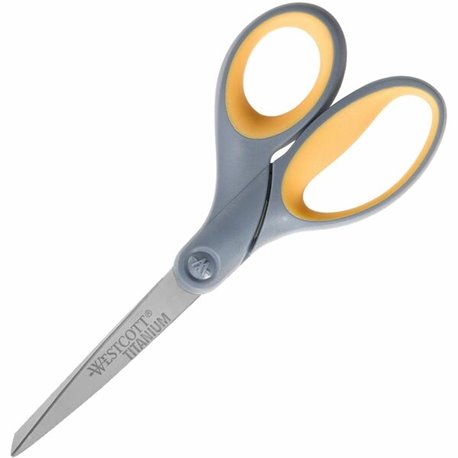 Westcott 7" Titanium Bonded Scissors - 3" Cutting Length - 7" Overall Length - Straight-left/right - Titanium - Straight Tip - G