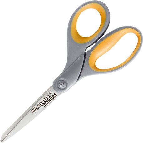 Westcott 8" Titanium Bonded Scissors - 3.50" Cutting Length - 8" Overall Length - Straight-left/right - Titanium - Straight Tip 