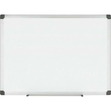 Bi-silque Porcelain Magnetic Dry Erase Board - 48" (4 ft) Width x 36" (3 ft) Height - White Porcelain Surface - Silver Aluminum 