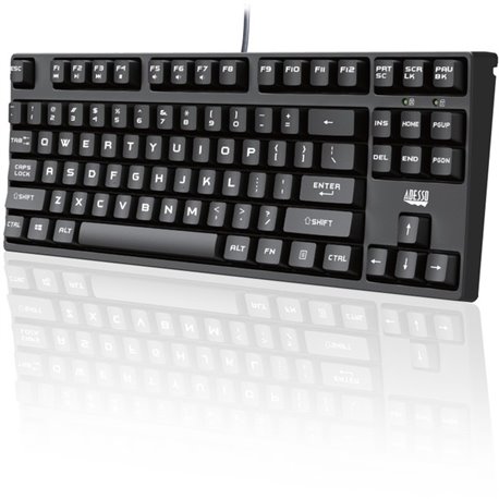 Adesso Luminous 4X Large Print Multimedia Desktop Keyboard - Cable Connectivity - USB Interface - 122 Key Previous Track, Home, 