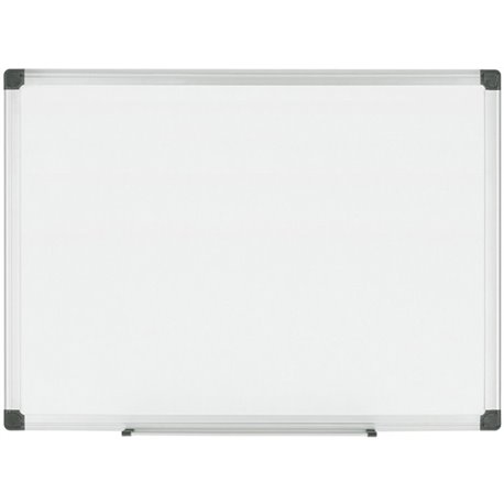 Bi-silque Porcelain Magnetic Dry Erase Board - 72" (6 ft) Width x 48" (4 ft) Height - White Porcelain Surface - Silver Aluminum 