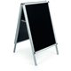 MasterVision Wet-Erase Sign Board - 33" Height x 23" Width - Black Melamine Surface - Silver Aluminum Frame - 1 Each - 42" x 25"