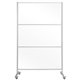 Bi-silque Mobile Glass Panel Divider - 50" Width x 22" Depth x 80.3" Height - Glass - Aluminum, Transparent