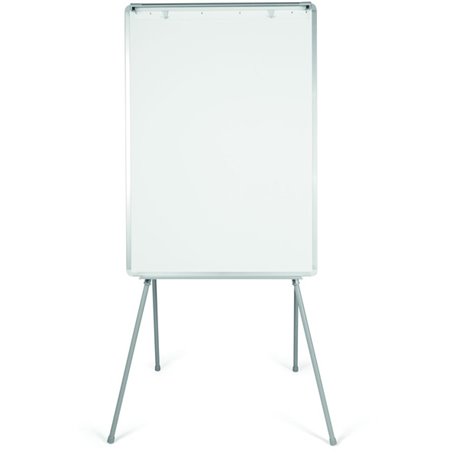 MasterVision Quadpod Presentation Easel - 28" (2.3 ft) Width x 40.5" (3.4 ft) Height - White Surface - Gray Aluminum Frame - Rec