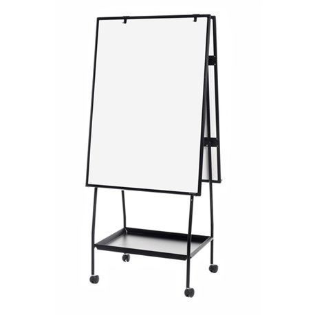 MasterVision Melamine Double-sided Easel - 29.5" (2.5 ft) Width x 41.7" (3.5 ft) Height - Melamine Surface - Black Aluminum Fram