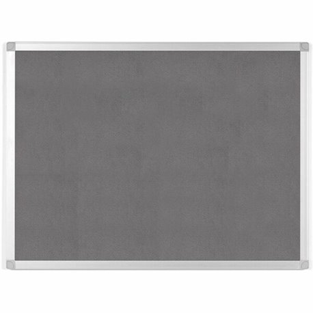 MasterVision Ayda Fabric Bulletin Board - Gray Fabric, Felt Surface - Self-healing, Sleek Style - Aluminum Frame - 1 Each - 18" 