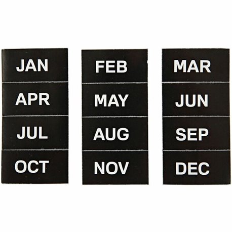 MasterVision Magnetic Monthly Calendar Characters - Skill Learning: Name of Months - Magnetic - 1" Height x 2" Width - Black - 1